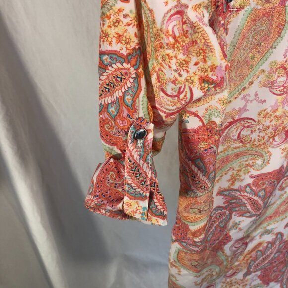 Pastel Paisley Roll-Sleeve top - Picture 2 of 6